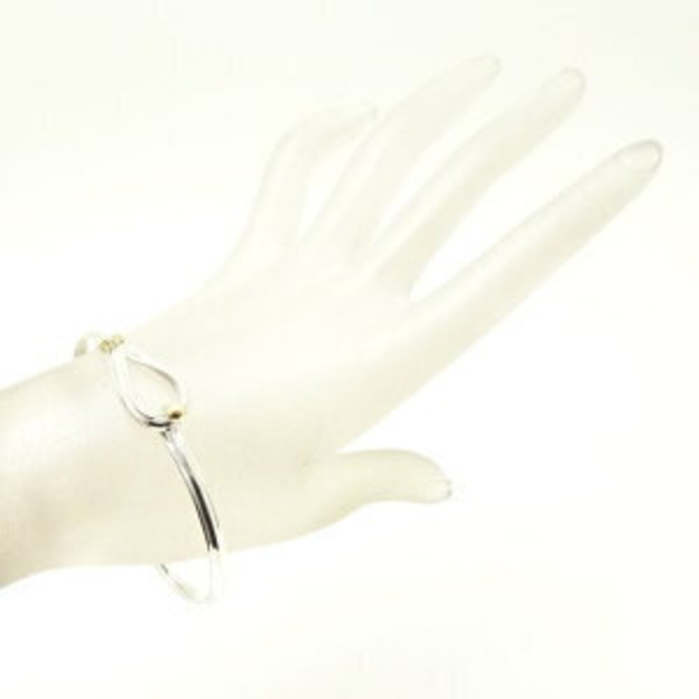 Tiffany Hook Eye Bangle Silver Yellow Gold